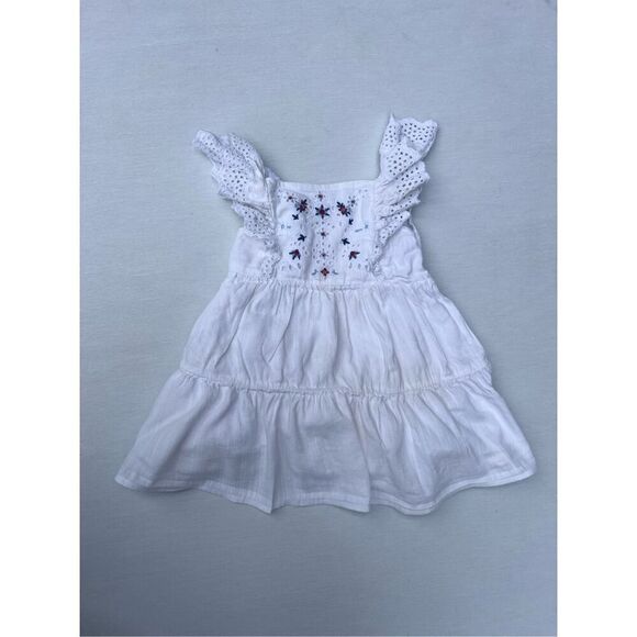 Old Navy Embroidered Ruffle-Trim Tiered Dress for Baby size 6-12 months - Picture 1 of 5